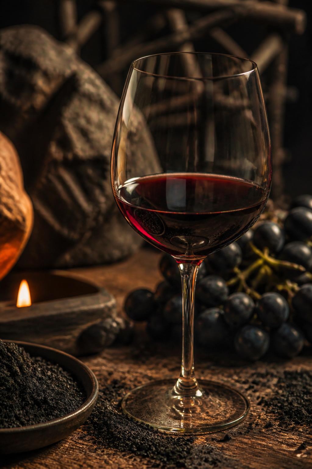 Calice di vino vulcanico